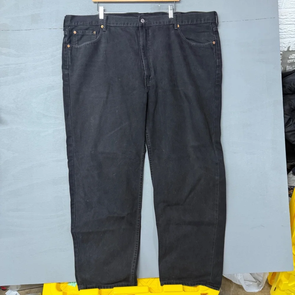 Levis 550‎ Mens Relaxed Fit Tapered Leg Black Denim Jeans 48x32 00550-0260
